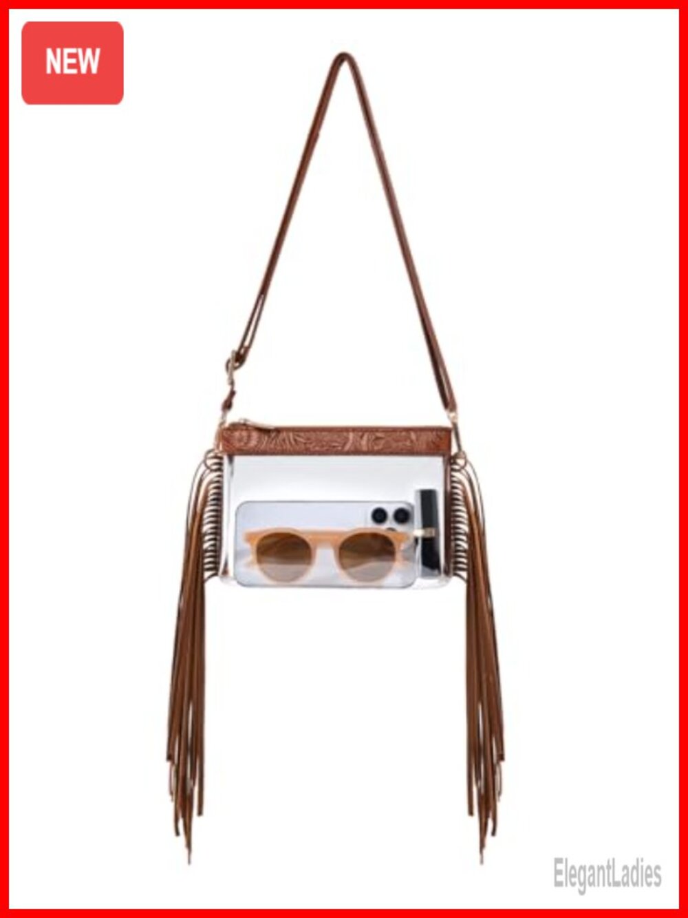 Clear Crossbody Bag Stadium Approved Adjustable Strap Waterproof PVC